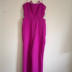 Women’s Magenta Spaghetti-Strap Jumpsuit